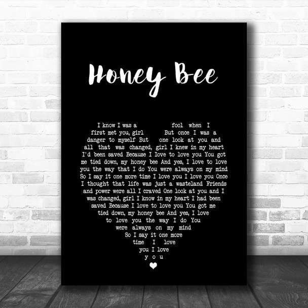 The Kooks Honey Bee Black Heart Song Lyric Art Print