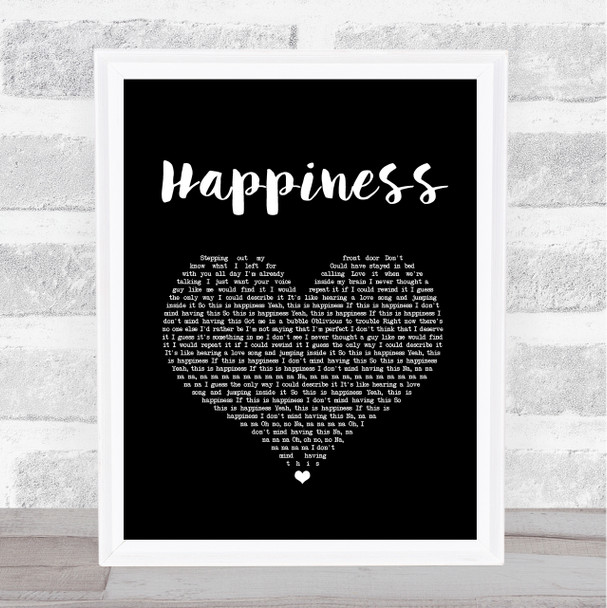 McFly Happiness Black Heart Song Lyric Art Print