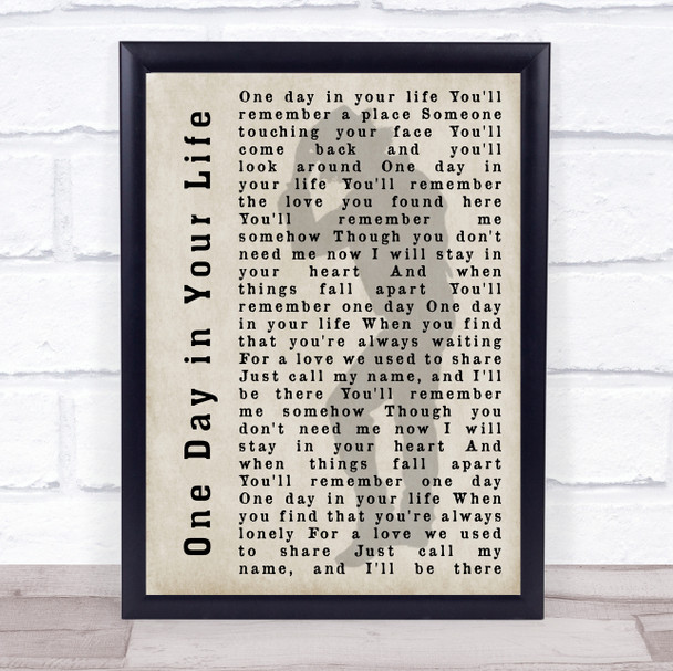 Michael Jackson One Day in Your Life Shadow Song Lyric Music Wall Art Print