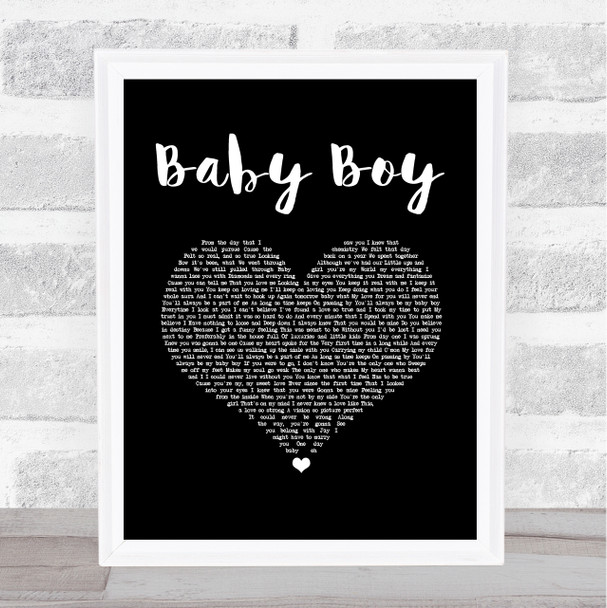 Big Brovaz Baby Boy Black Heart Song Lyric Art Print