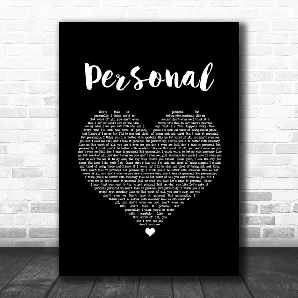 The Vamps Personal Black Heart Song Lyric Art Print