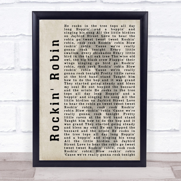 Michael Jackson Rockin' Robin Shadow Song Lyric Music Wall Art Print