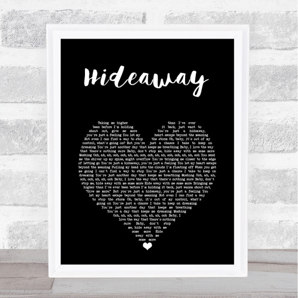 Kiesza Hideaway Black Heart Song Lyric Art Print