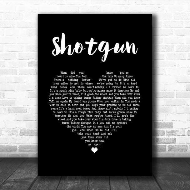 Sean McConnell Shotgun Black Heart Song Lyric Art Print