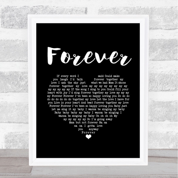 Beach Boys Forever Black Heart Song Lyric Art Print