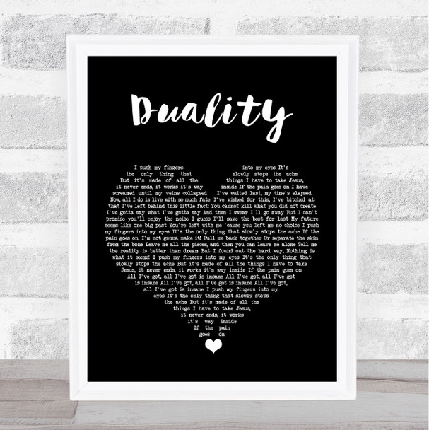 Slipknot Duality Black Heart Song Lyric Art Print