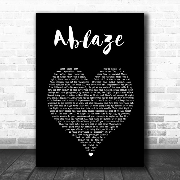 Alanis Morissette Ablaze Black Heart Song Lyric Art Print