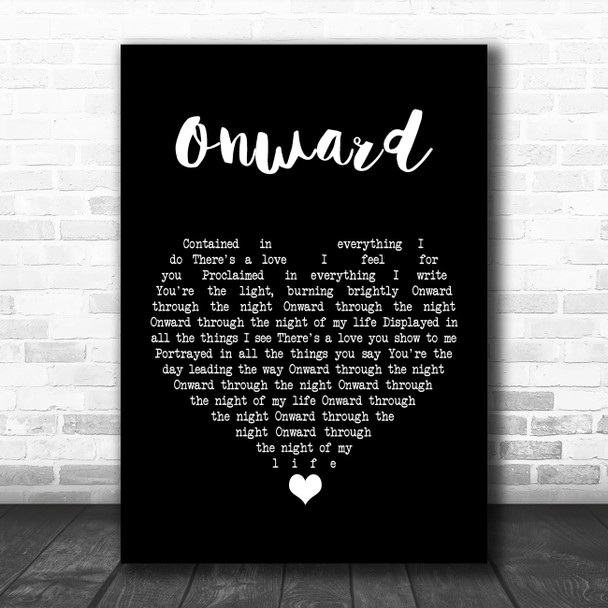 Yes Onward Black Heart Song Lyric Art Print