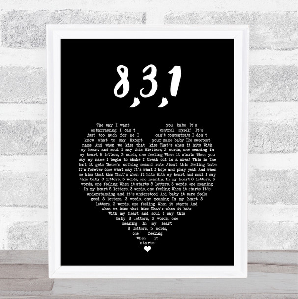 Lisa Stansfield 8,3,1 Black Heart Song Lyric Art Print