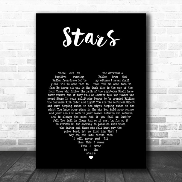 Michael Ball Stars Black Heart Song Lyric Art Print