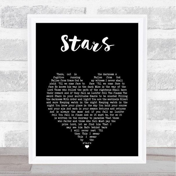 Michael Ball Stars Black Heart Song Lyric Art Print