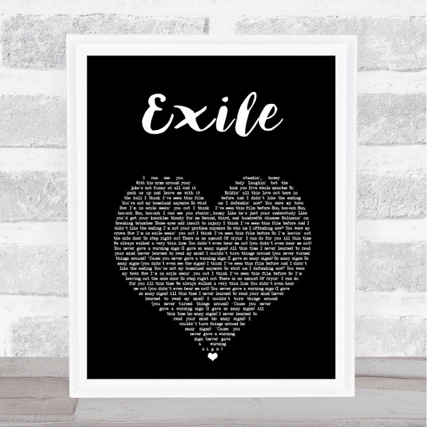 Taylor Swift Exile Black Heart Song Lyric Art Print