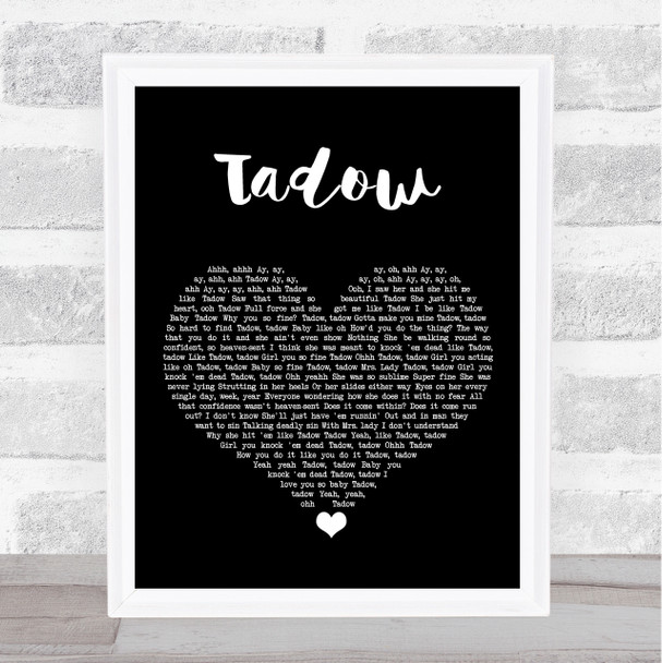 Masego Tadow Black Heart Song Lyric Art Print