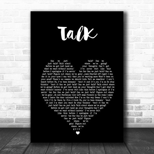 Khalid Talk Black Heart Song Lyric Art Print