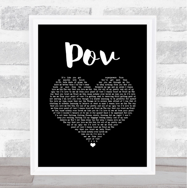 Ariana Grande pov Black Heart Song Lyric Art Print