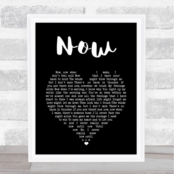 Carpenters Now Black Heart Song Lyric Art Print