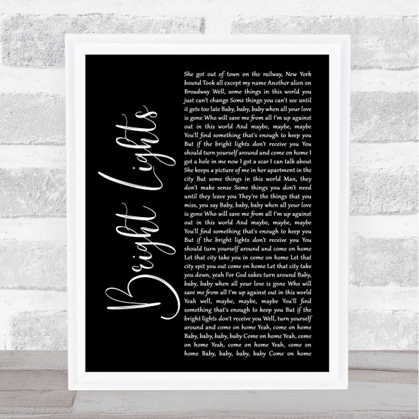 Matchbox 20 Bright Lights Black Script Song Lyric Art Print