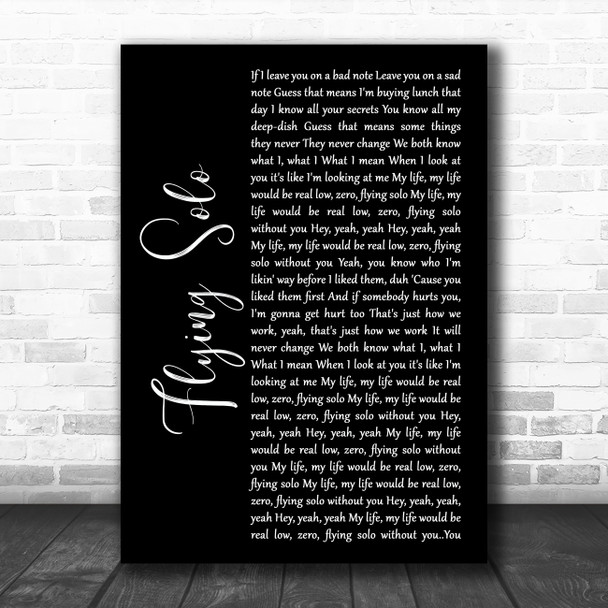 Julie and the Phantoms Cast Flying Solo Black Script Song Lyric Art Print