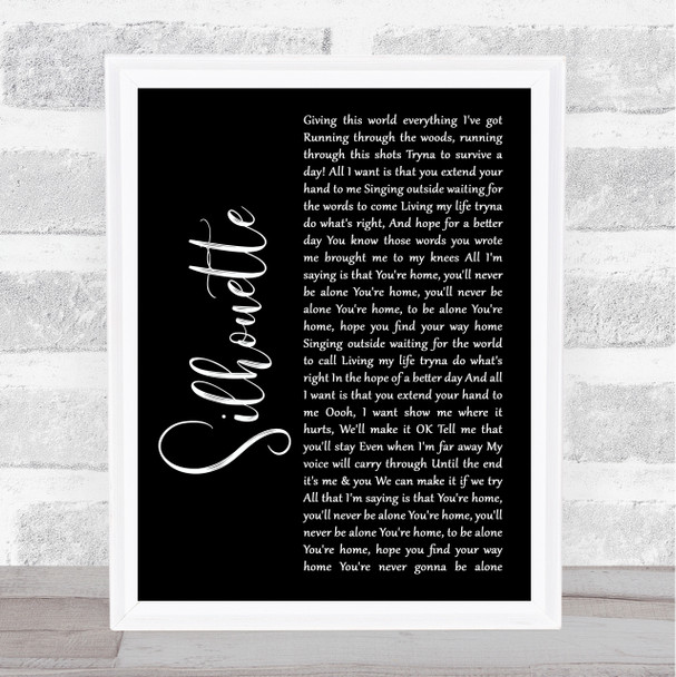 Active Child Silhouette Black Script Song Lyric Art Print