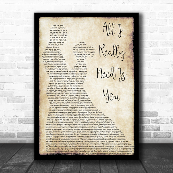 Neil Diamond All I Really Need Is You Man Lady Dancing Song Lyric Art Print