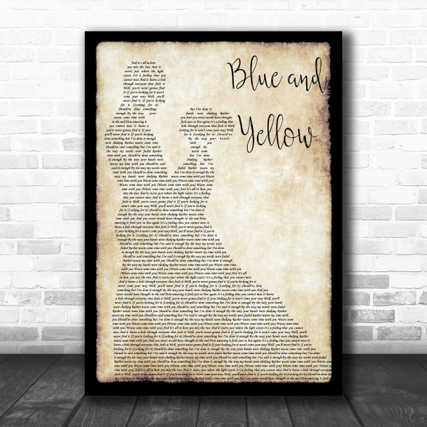 The Used Blue and Yellow Man Lady Dancing Song Lyric Art Print