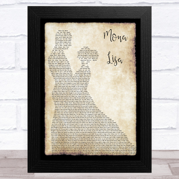 Nat King Cole Mona Lisa Man Lady Dancing Song Lyric Art Print