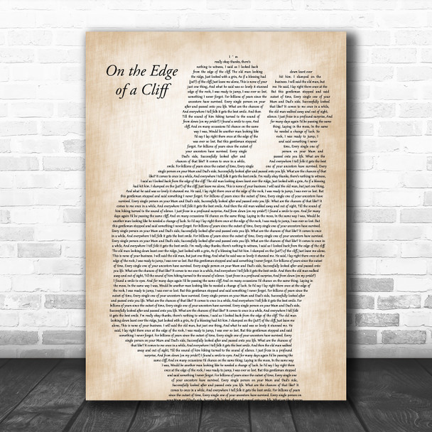 The Streets On the Edge of a Cliff Father & Baby Song Lyric Art Print