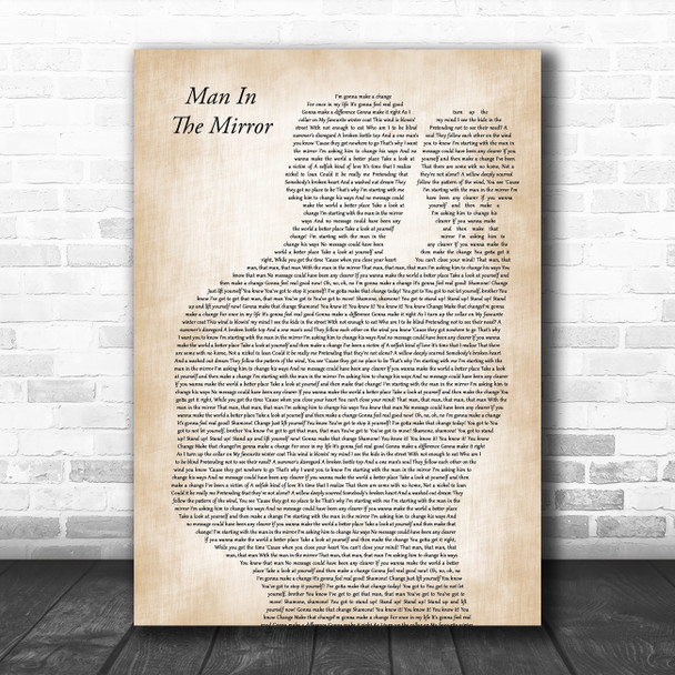 Michael Jackson Man In The Mirror Father & Baby Song Lyric Art Print