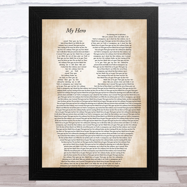 Foo Fighters My Hero Father & Child Song Lyric Art Print