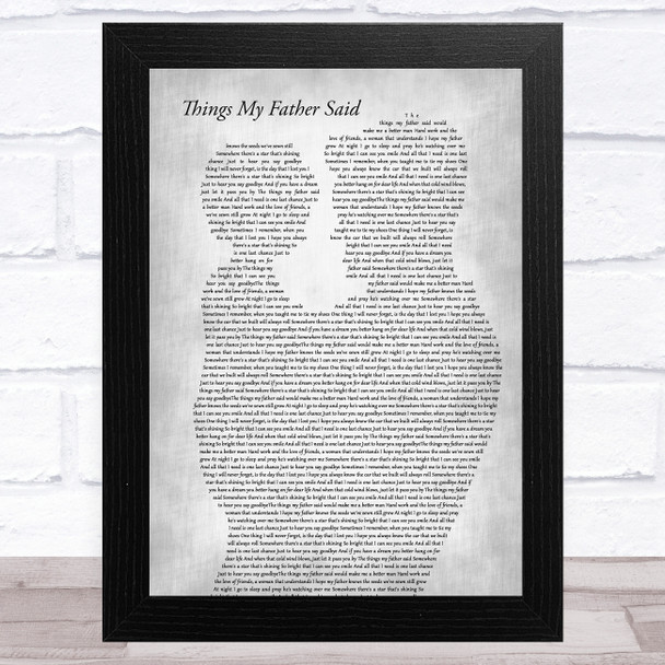 Black Stone Cherry Things My Father Said Father & Child Grey Song Lyric Art Print