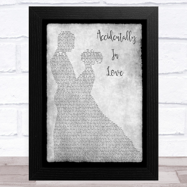 Counting Crows Accidentally In Love Grey Man Lady Dancing Song Lyric Art Print