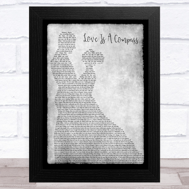 Griff Love Is A Compass Grey Man Lady Dancing Song Lyric Art Print