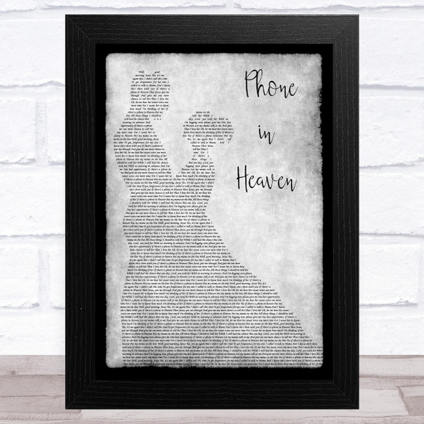 Mike Manuel Phone in Heaven Grey Man Lady Dancing Song Lyric Art Print