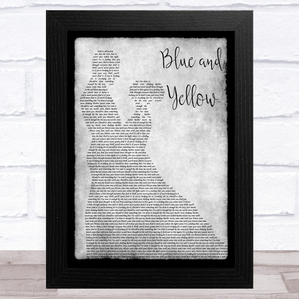 The Used Blue and Yellow Grey Man Lady Dancing Song Lyric Art Print