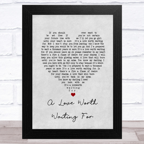 Shakin' Stevens A Love Worth Waiting For Grey Heart Song Lyric Art Print