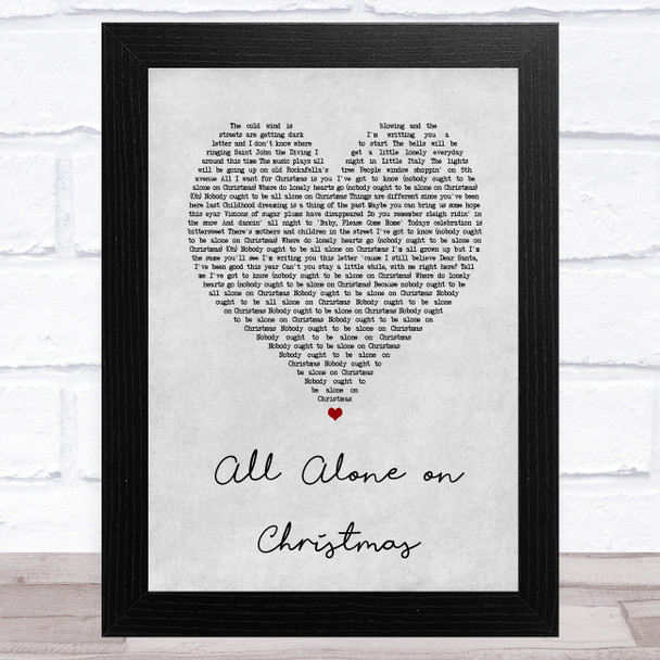 E Street Band & Darlene Love All Alone on Christmas Grey Heart Song Lyric Art Print