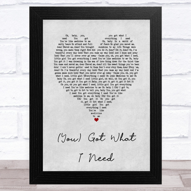 Freddie Scott (You) Got What I Need Grey Heart Song Lyric Art Print