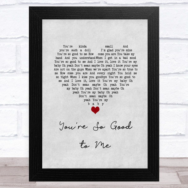 The Beach Boys You're So Good to Me Grey Heart Song Lyric Art Print