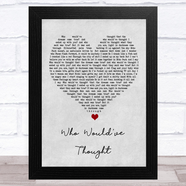 Rancid Who Would've Thought Grey Heart Song Lyric Art Print