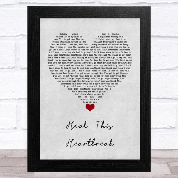 JLS Heal This Heartbreak Grey Heart Song Lyric Art Print