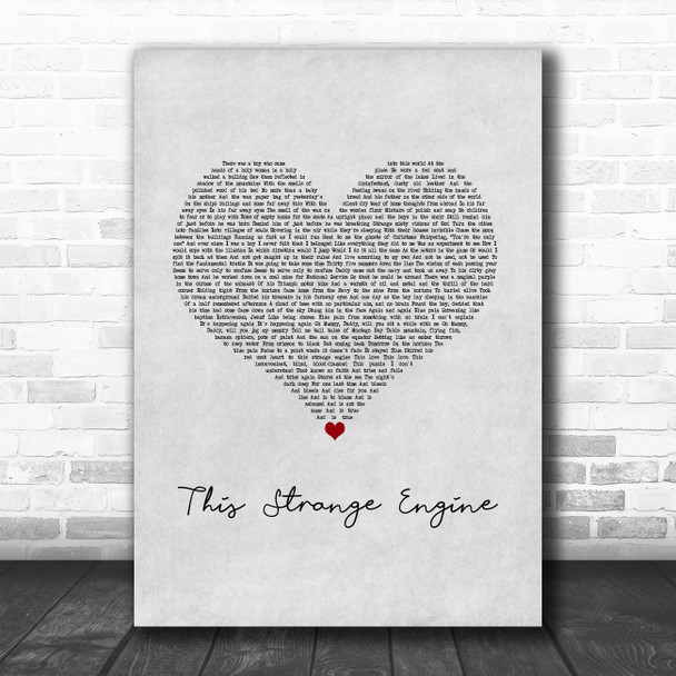 Marillion This Strange Engine Grey Heart Song Lyric Art Print