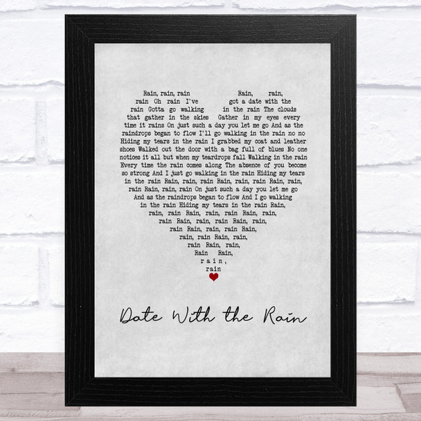 Eddie Kendricks Date With the Rain Grey Heart Song Lyric Art Print