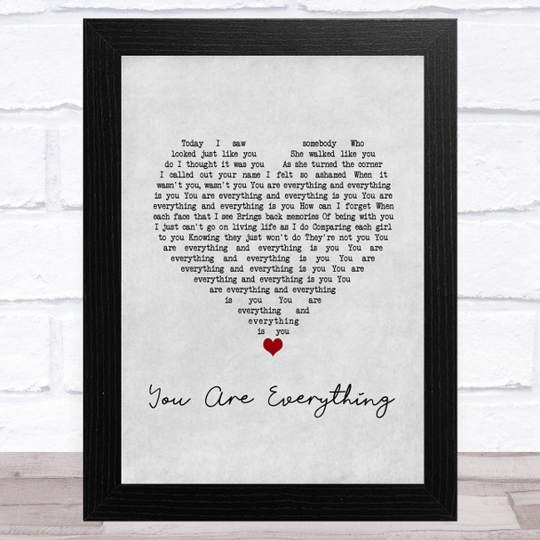 The Stylistics You Are Everything Grey Heart Song Lyric Art Print