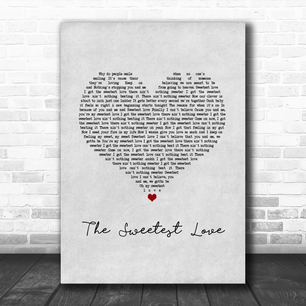 Robin Thicke The Sweetest Love Grey Heart Song Lyric Art Print