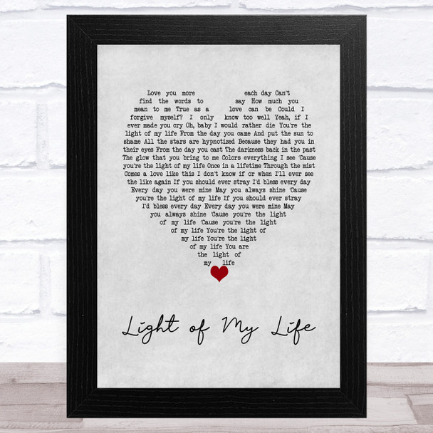 The James Hunter Six Light of My Life Grey Heart Song Lyric Art Print