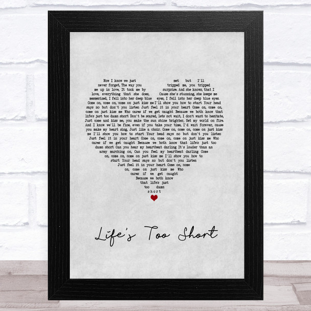 Scouting For Girls Life's Too Short Grey Heart Song Lyric Art Print