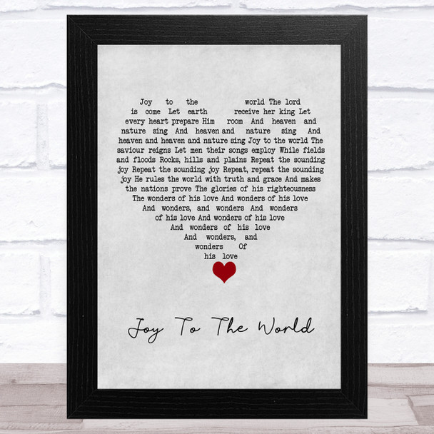 The Supremes Joy To The World Grey Heart Song Lyric Art Print