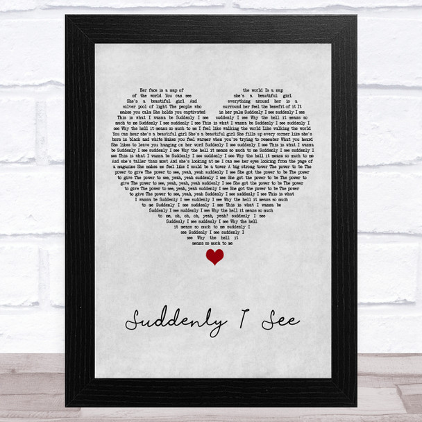 KT Tunstall Suddenly I See Grey Heart Song Lyric Art Print