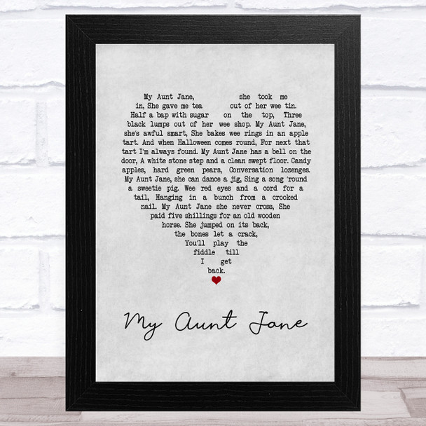 Barnbrack My Aunt Jane Grey Heart Song Lyric Art Print