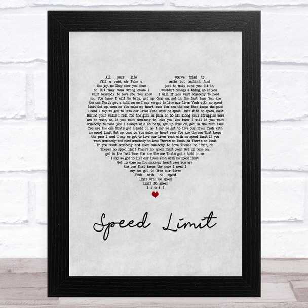 Boyce Avenue Speed Limit Grey Heart Song Lyric Art Print